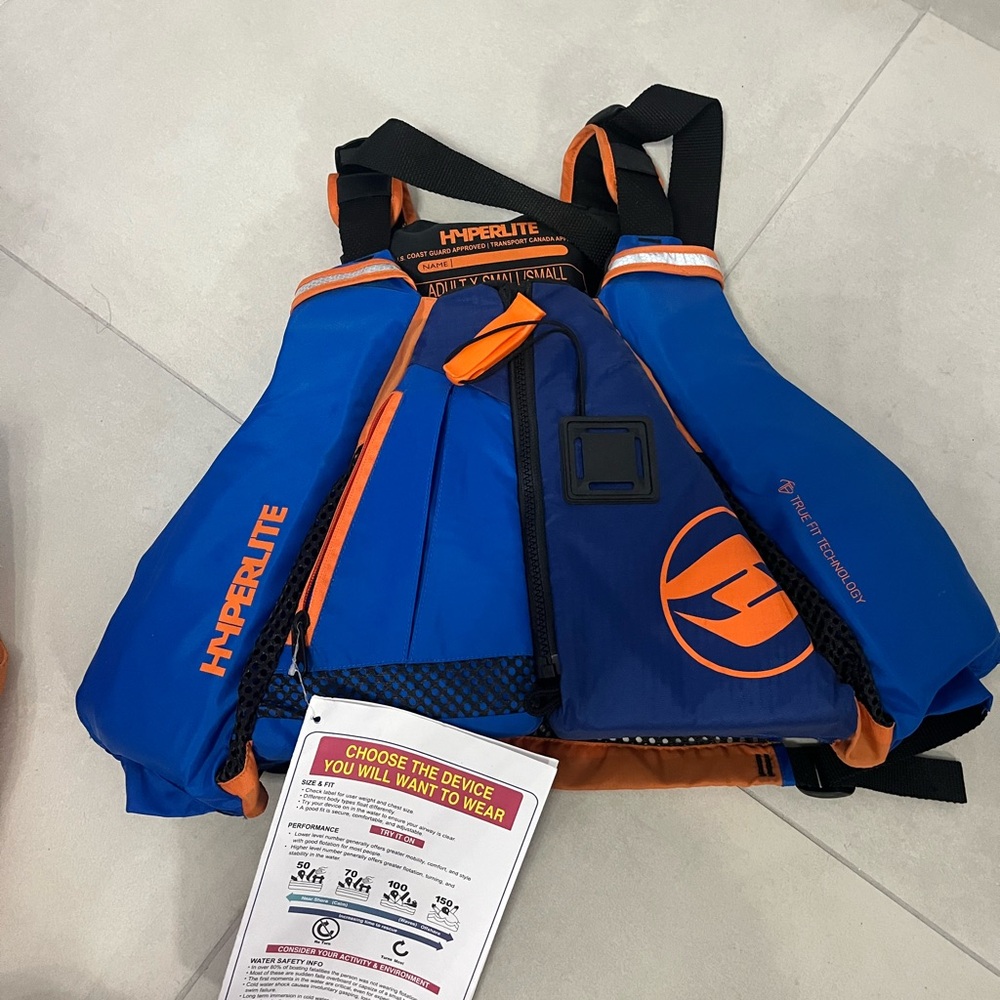 Adult XS Life Jacket - Blue and Orange